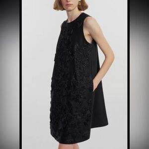 Fabrique designed by Caroline Hu Engrave Embroidered Dress in Silk Wool Blend